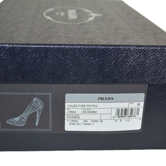 New Prada Woven Leather Platform Pumps Shoes - Picture 8 of 8